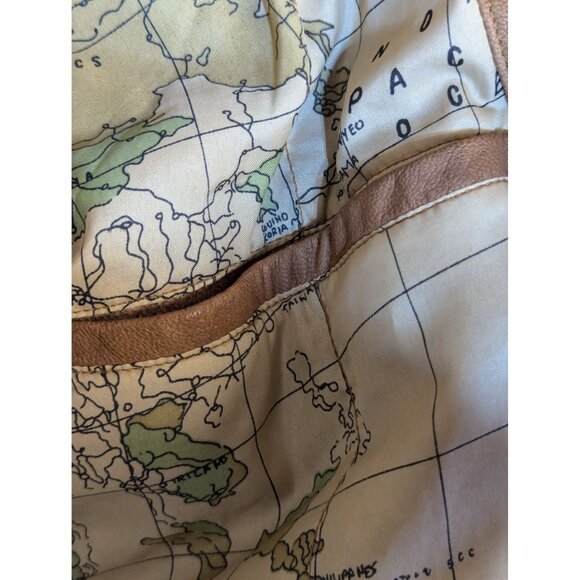 Pierce Arrow Vintage Bomber Jacket Real Leather Large Brown READ - Picture 4 of 8